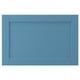 LERHYTTAN blue drawer front, wooden with beveled edges and inset panel.