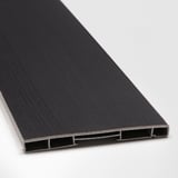 Black kitchen cabinet panel, sleek with beveled edges, high-quality finish.