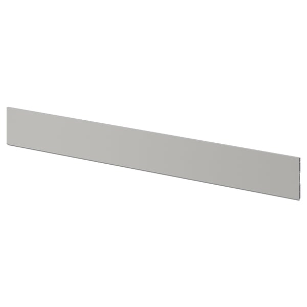 LERHYTTAN light grey kitchen plinth, wooden with beveled edges, rectangular.