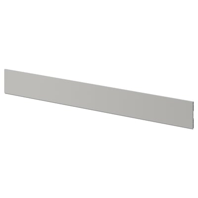 LERHYTTAN light grey kitchen plinth, wooden with beveled edges, rectangular.