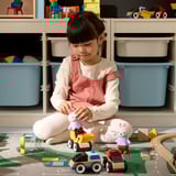 LILLABO 3-piece vehicle set, excavator police car/race car multicolour