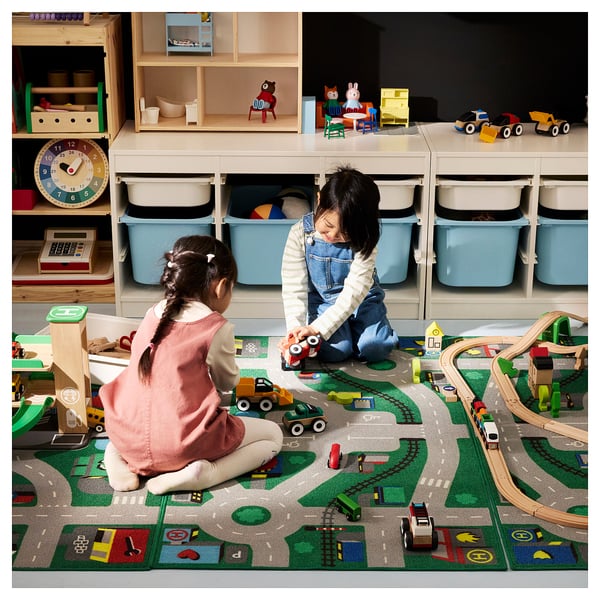 LILLABO Rug, green, 75x133 cm