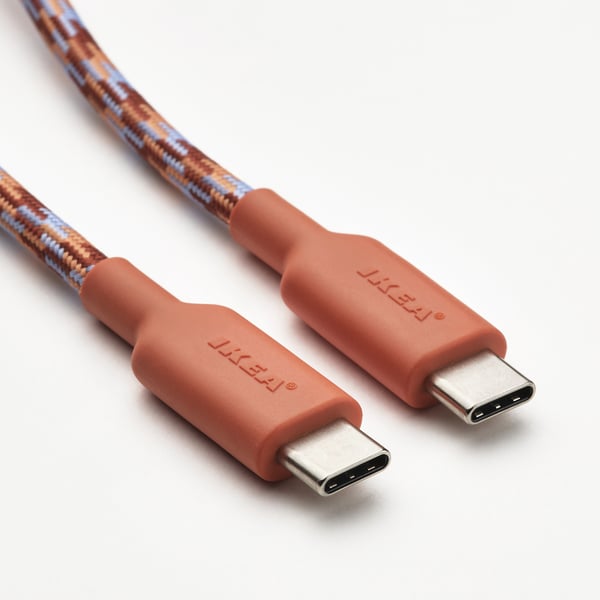 Red usb-c cable, extra flexible, durable with tangle-free elastic band.