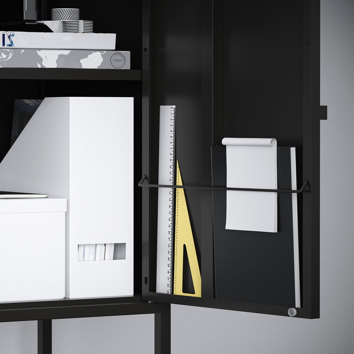 LIXHULT storage combination, anthracite, 140x35x142 cm