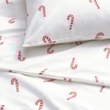 LÖVSÅNGARE Duvet cover and pillowcase, candy cane pattern/flannel, 140x200/80x80 cm