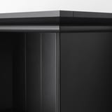 Modern black storage unit with sleek design showcasing durable, smooth finish.
