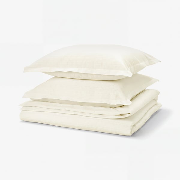 LUKTVICKER Duvet cover and 2 pillowcases, white, 240x220/80x80 cm