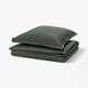 LUKTVICKER Duvet cover and pillowcase, dark green, 140x200/80x80 cm