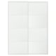 LUNDBRÄSMA Pair of sliding doors, white/checkered glass, 150x201 cm