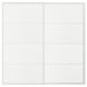 LUNDBRÄSMA Pair of sliding doors, white/checkered glass, 200x201 cm