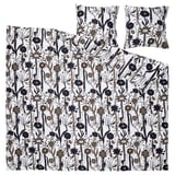 LUNDSKAFTING duvet set, white, botanical print, cotton/lyocell, zip closure.