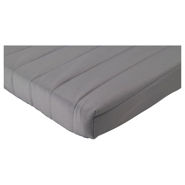 Gray LYCKSELE LÖVÅS foam mattress with square design.