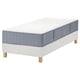 Option: This image shows a white LYNGÖR bed base with a gray vågstranda mattress, featuring pocket springs and 7 comfort zones for ergonomic support.