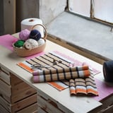 MÄVINN Place mat, banana fibre/stripe pattern, 35x45 cm