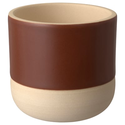 Brown stoneware planter