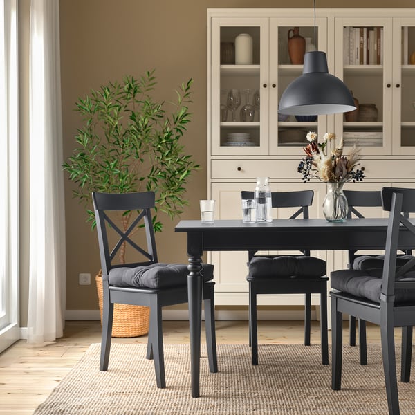 MALINDA Chair pad, anthracite, 40x38x7 cm