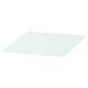 Clear rectangular MALM glass top, smooth edges, transparent.