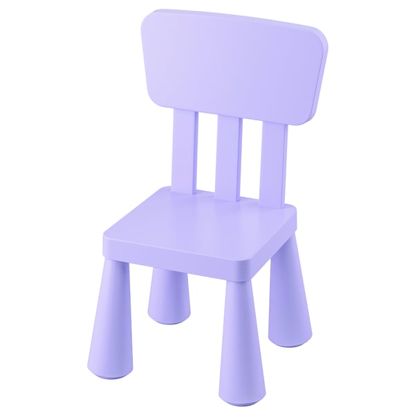 Light purple MAMMUT kids chair, simple design, made of plastic.