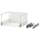 MAXIMERA white drawer with metal runners. Sleek design, soft-closing, made of melamine and steel.