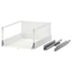 Option: MAXIMERA drawer, white, sleek design, with 2 runners, extends fully, soft close.