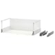 MAXIMERA white drawer, metal runners, smooth edges, modern storage.