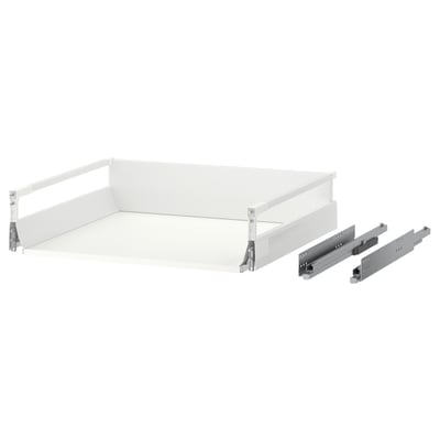 MAXIMERA white drawer unit with metal runners, sleek design.