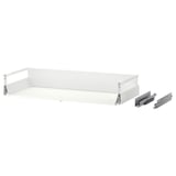 A white MAXIMERA drawer with metal runners and sides.