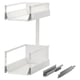 Option: MAXIMERA pull-out fittings, white, made of melamine and steel, featuring smooth runners and a soft-close mechanism.
