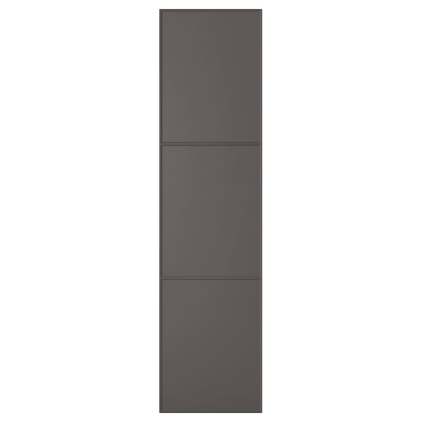 A MERÅKER cabinet door in matte grey with a sleek, rectangular design and soft closing hinges.