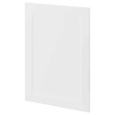 White METOD kitchen cabinet door, square, smooth design.