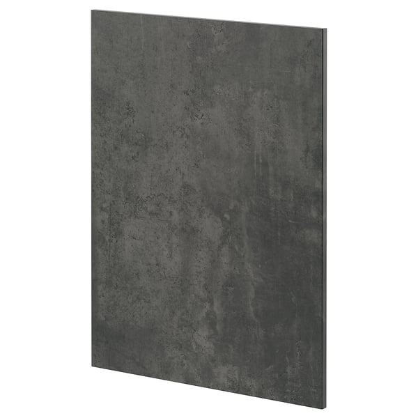 Dark grey flat panel from METOD kitchen system, modern concrete effect design, rectangular shape.