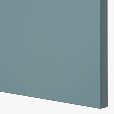 Close-up of a turquoise smooth finish drawer front, part of the METOD kitchen system, showcasing its sleek, modern design.