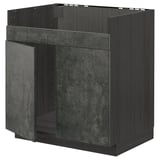 Dark gray METOD kitchen cabinet, modern concrete effect, rectangular shape, sturdy frame.