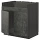 Dark gray METOD kitchen cabinet, modern concrete effect, rectangular shape, sturdy frame.