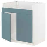 METOD kitchen unit, turquoise, modern, box shape, sleek design.