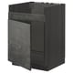 Dark grey urban kitchen cabinet with concrete effect and modern design.