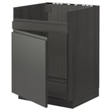 A dark grey ikea METOD kitchen cabinet with a drawer. The cabinet a modern design with integrated handles and a sturdy frame.