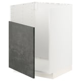 White METOD kitchen unit with dark grey concrete door.