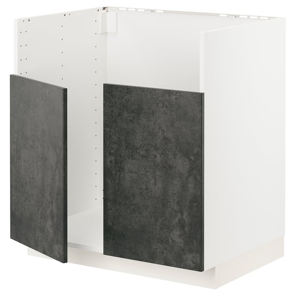 METOD kitchen unit in grey, square, modern design. Sturdy frame and particleboard, with nickel hinges.
