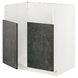 METOD kitchen unit in grey, square, modern design. Sturdy frame and particleboard, with nickel hinges.