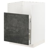 METOD dark grey cabinet with smooth drawer in modern kitchen unit design.