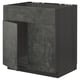 Modern dark grey kitchen cabinet, boxy design, concrete effect finish.
