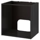 Black METOD kitchen cabinet, square, with central cutout, sturdy with air duct for ventilation.
