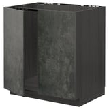 Grey METOD kitchen cabinet, square, sleek, particleboard & laminate, kalhyttan series, concrete effect.