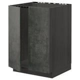 METOD dark grey modern kitchen cabinet with concrete effect and sturdy frame.