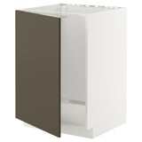 METOD kitchen unit, dark brown/white, rectangular, modern design.