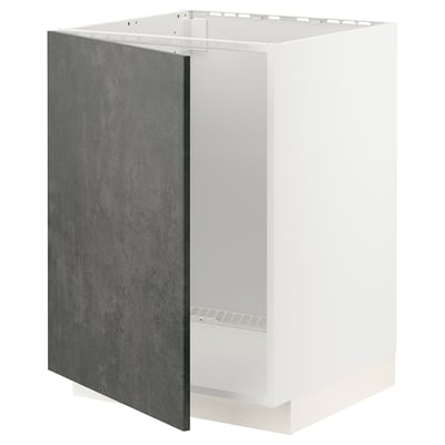 METOD white cabinet, dark grey door, modern urban style.