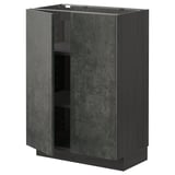 METOD kitchen cabinet, dark grey, square shape, modern style with two adjustable shelves.