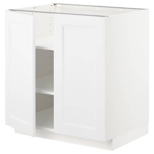 White METOD kitchen cabinet, rectangular, two-door design, sturdy frame, modern style.