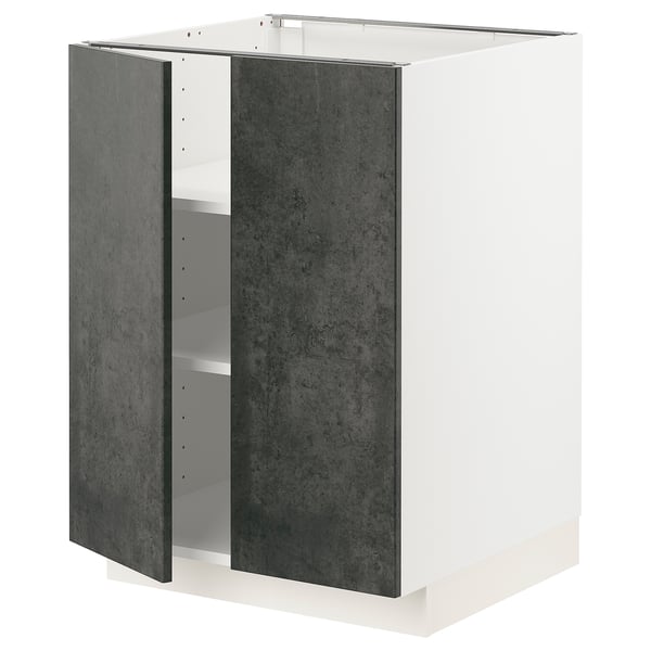 Modern kitchen cabinet, METOD, white and dark grey, rectangular, sturdy.